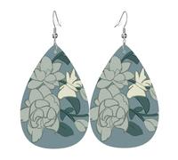 Orecchini a goccia in pelle da donna, con stampa di gufo storto, leggeri, accessori per gioielli, Misura unica, Pelle