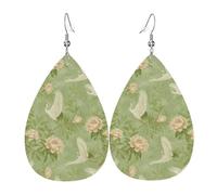 Orecchini A Goccia In Pelle Elegant Cranes And Peonies Lussuoso Orecchini Da Donna Moda Ciondolo A Goccia Per Feste Accessori Appuntamenti