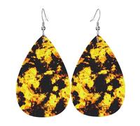 Orecchini A Goccia In Pelle Lava Molten Rocks Texture Abstract Tie Dye Innovativi Orecchini Pendenti Squisito Ciondolo Con Pendente A Goccia Per Feste Accessori Appuntamenti
