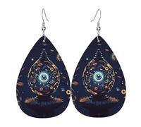 Orecchini a goccia in pelle, orecchini pendenti leggeri per donna - Eyes Bottle Magic, bianco