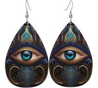 Orecchini a goccia in pelle, orecchini pendenti leggeri per donna - Ornamenti con mano di Fatima Hamsa e occhio malvagio, bianco