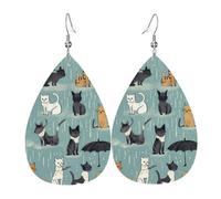 Orecchini a goccia in pelle per donne, con gatti e cani che piovono, leggeri, gioielli alla moda, regalo per donne e donne