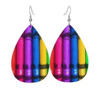 Orecchini a goccia in pelle per donne, pastelli colorati leggeri orecchini pendenti gioielli alla moda regali per donne signore