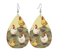 Orecchini a goccia in pelle per donne, una nidiata di polli leggeri, orecchini pendenti alla moda gioielli regalo per donne signore