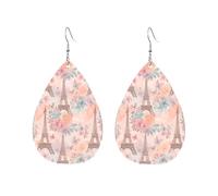 Orecchini A Goccia In Pelle Watercolor Flower Eiffel Tower Paris Eleganti Orecchini Da Donna In Finta Pelle Lussuoso Ciondolo Con Pendente A Goccia Per Accessori Appuntamenti Matrimoni