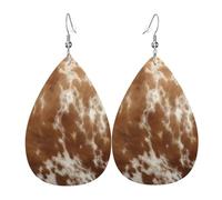 Orecchini A Goccia In Pelle Western Cowhide, Brown, Black And White Eleganti Orecchini Pendenti Moda Ciondolo Con Pendente A Goccia Per Balli Uso Quotidiano Matrimoni