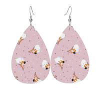 Orecchini a goccia leggeri a forma di ballerina astratta, in pelle, pendenti, idea regalo per donne