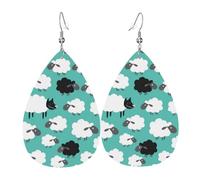 Orecchini a goccia leggeri a forma di lupo, pecora, in pelle mimetica, orecchini pendenti, gioielli regalo per donne