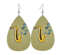 Orecchini a goccia leggeri a forma di nota musicale in pelle con pendente a forma di nota musicale gioielli regalo per le donne