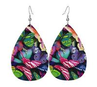 Orecchini a goccia leggeri con farfalla da sogno, in pelle, pendenti, idea regalo per le donne