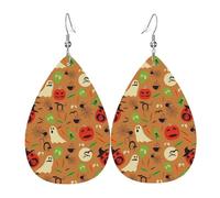 Orecchini a goccia leggeri con zucca colorata ragnatela in pelle orecchini pendenti gioielli regalo per le donne