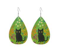 Orecchini A Goccia Lovely Cat Black In Wildflower Eleganti Orecchini Da Donna In Finta Pelle Lussuoso Ciondolo Con Pendente A Goccia Per Matrimoni Balli Appuntamenti
