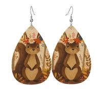 Orecchini A Goccia Lovely Squirrel With Wreath Squisito Orecchini In Pelle Lussuoso Ciondolo Con Pendente A Goccia Per Balli Feste Accessori