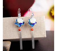 Orecchini a Goccia Orecchini da Donna Accessori Orecchini S925 Silver Jewelry Lotus Blue Orecchini Nefrite Lotus Seeds, Silver 925, LJBLEUSK
