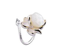 Orecchini a Goccia Orecchini per Donna S925 Gioielli in Argento Sterling Articolo Stile Etnico Lotus Seed Nefrite Ciondolo, Orecchini, Baguering, Argento 925, LJBLEUSK