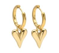 Orecchini a goccia resistenti ai colori Love Heart Huggie, eleganti decorazioni per le orecchie, per feste, abbigliamento elegante e alla moda, Taglia unica, come descritto