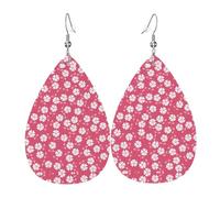 Orecchini a goccia rosa con texture a fiori per donne, orecchini artistici a stella, gioielli pendenti contemporanei per feste e sociali