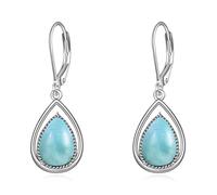Orecchini a leraback Silver Dream Catcher/Larimar/Opal/Lapis/Turquoise Drop Orecchini Giochi per le donne