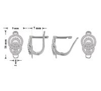 Orecchini a leva in argento sterling 925 ganci 16x9 mm reperti placcati...