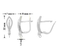 Orecchini a leva in argento sterling 925 ganci 22x7 mm reperti placcati...
