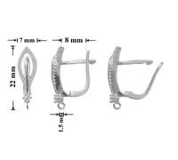 Orecchini a leva in argento sterling 925 ganci 22x7 mm reperti placcati...