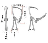 Orecchini a leva in argento sterling con cauzione a pizzico 25 x 10,5 mm ...