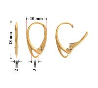 Orecchini a leva in argento sterling ganci 18x10 mm diverse placcature ...