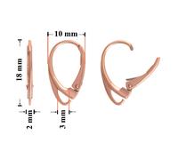 Orecchini a leva in argento sterling ganci 18x10 mm diverse placcature ...