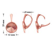 Orecchini a leva in argento sterling per incollare a forma di Rivoli 12 mm...
