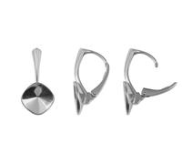 Orecchini a leva in argento sterling per incollare cristalli di forma...