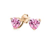 Orecchini A Lobo Classici Da Sposa Con Piccolo Zircone Cubico .5-AAA CZ A Forma Di Cuore Placcati In Oro Rosa Giallo Argento Sterling .925 Colori Delle Pietre Di Nascita 5 6 7 8 MM
