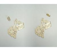 Orecchini a lobo con CHIAVE DI VIOLINO, SPARTITO e NOTE MUSICALI in ARGENTO 925