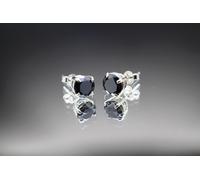 Orecchini a Lobo con Diamanti Naturali 1,50 Ct neri 925 Argento Sterling 2 pz