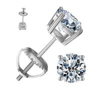 Orecchini a lobo con gemme coltivate in laboratorio da 2 carati, 1 paio di gioielli brillanti alla per viaggi, matrimoni, Natale, mamma, amica, fidanzata