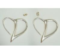 ORECCHINI a lobo con INIZIALE " D " a forma di CUORE in Argento 925