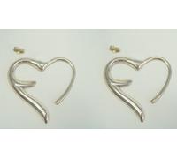 ORECCHINI a lobo con INIZIALE " F " a forma di CUORE in Argento 925