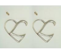 ORECCHINI a lobo con INIZIALE " L " a forma di CUORE in Argento 925