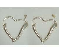 ORECCHINI a lobo con INIZIALE " V " a forma di CUORE in Argento 925