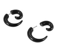 Orecchini a lobo da uomo con artigli di corno, neri (con sacchetto regalo)