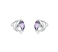 Orecchini A Lobo, Donna Orecchini a bottone con Dolphin e Marquise Amethyst in Platino