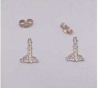 Orecchini a lobo in ARGENTO 925 con la LANTERNA simbolo di GENOVA - FARO -