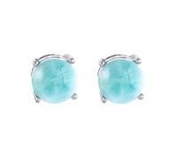 Orecchini a lobo in argento Sterling 925 naturale Larimar a forma di cerchio, misure da 3 a 10 mm, senza nichel, ipoallergenici, per pelli sensibili, confezione regalo inclusa, 5mm, Metallo Gemma