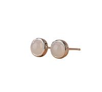Orecchini A Lobo In Argento Sterling Per Donne E Ragazze, Orecchini Rotondi In Argento Sterling 925 Placcato Oro Ipoallergenici, Orecchini Con Perle Di Diaspro Per Donne E Ragazze, Diaspro Bianco