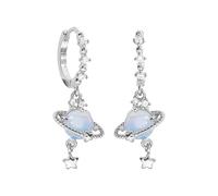 Orecchini A Lobo - Scintilla Con Stile Cosmico, Pendente Leggero Ed Elegante, Design Pianeta Saturno + 1,5 Cm, Metallo Ipoallergenico, Finitura Lucida - Per Donne E Amanti Dei Gioielli Spazia