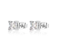 Orecchini a Lobo Uomo Donna Acciaio Sagapo Zircone Nero Bianco Arancione S'agapo