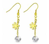 Orecchini A Lungo Gancio IN Acciaio Inossidabile Colore Dorato Con Gocce