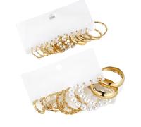 Orecchini a maglia esagonale perle per cavo design forma C 11 lega oro per don
