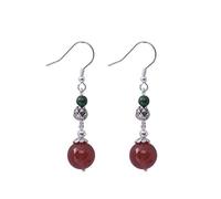 Orecchini a Mano da Donna Stile Cinese Thai Silver Lotus Retro Orecchini S925 Rosso Argento Verde Agata Suit Orecchini Fai da Te Orecchini Orecchini Orecchini Orecchini c, LJBLEUSK