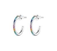 Orecchini a mezza cerchio di colore arcobaleno per donne Real Sterling Silver Wedding Eenagement Detergy Gioielli