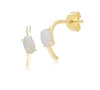 Orecchini A Mezza Hoops Ovali Classici In Oro Giallo 9 Carati